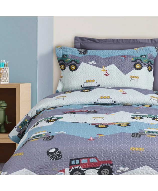 DAS KIDS ΖΕΥΓΟΣ ΜΑΞΙΛΑΡΟΘΗΚΕΣ 4926 GREEN, GREY 50Χ70+5 Παιδικές Μαξιλαροθήκες