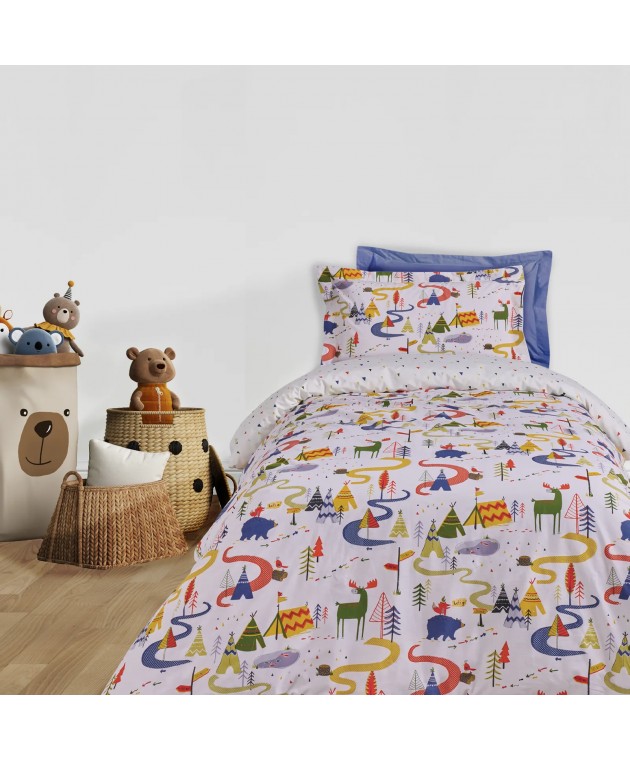 DAS KIDS ΣΕΤ ΣΕΝΤΟΝΙΑ ΜΟΝΑ 4927 BLUE, GREEN, WHITE 170Χ260 ΝΕΕΣ ΑΦΙΞΕΙΣ