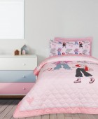 DAS KIDS ΚΟΥΒΕΡΛΙ ΜΟΝΟ 4940 GREY, PINK 160Χ220 Παιδικά Κουβερλί