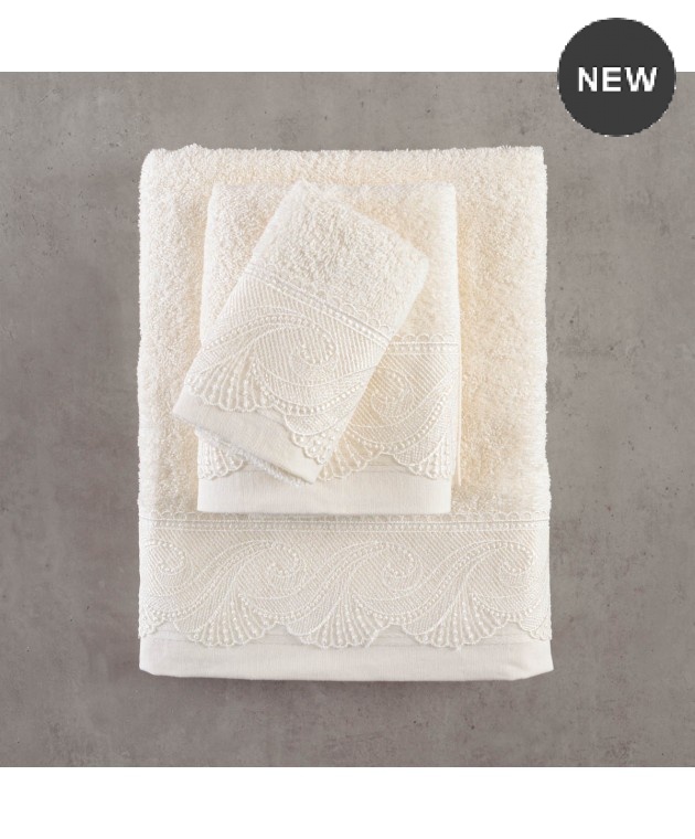 Σετ πετσέτες 3 τεμ. HYPATIA ECRU, RYTHMOS HOME  Νυφικές Πετσέτες