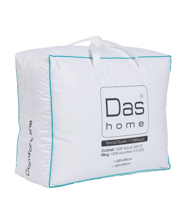DAS HOME ΠΑΠΛΩΜΑ TENCEL 220X240 COMFORT 1429 WHITE Παπλώματα Λευκά Υπέρδιπλα