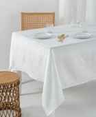 Τραπεζομαντηλο Αλεκιαστο Formal Dinner 175x160 LITA WHITE Τραπεζομάντηλα