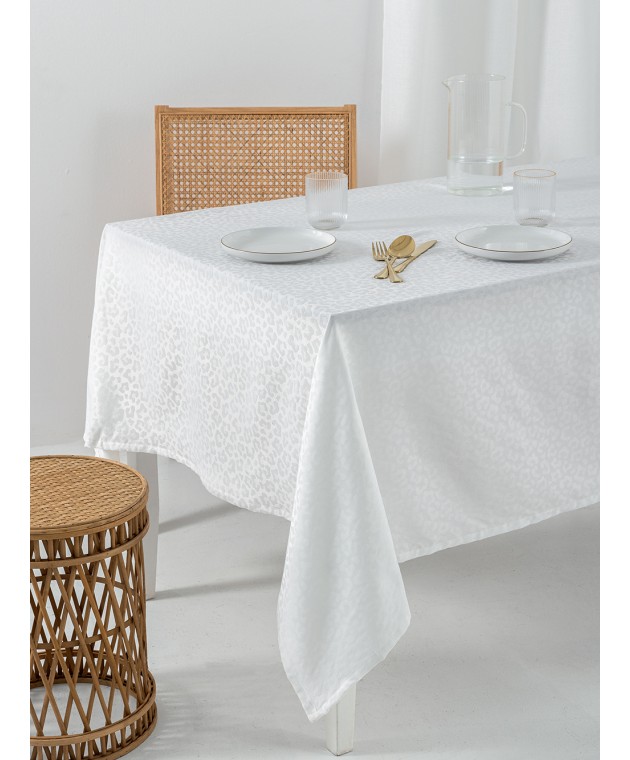 Τραπεζομαντηλο Αλεκιαστο Formal Dinner 175x160 LITA WHITE Τραπεζομάντηλα