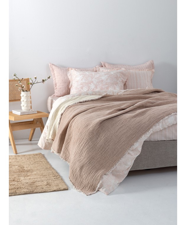 Κουβέρτα muslin 170x240 MOUS BEIGE Κουβέρτες Βαμβακερές Μονές