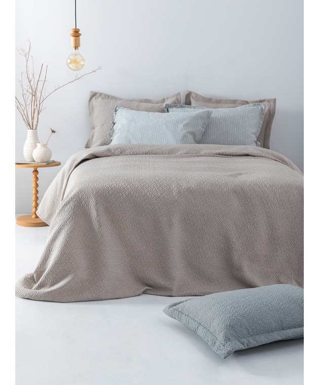 Κουβέρτα Matelasse 170X260 ZOE BEIGE Κουβέρτες Βαμβακερές Μονές
