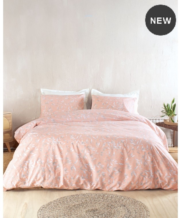 Σετ σεντόνια Υ/Δ (230Χ260) LORETA PINK, RYTHMOS HOME Σεντόνια Υπέρδιπλα