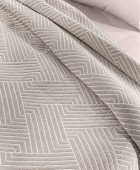 Κουβέρτα Lupo Beige - White 180x260 Κουβέρτες Βαμβακερές Μονές