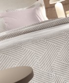 Κουβέρτα Lupo Beige - White 180x260 Κουβέρτες Βαμβακερές Μονές