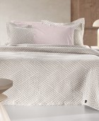 Κουβέρτα Lupo Beige - White 180x260 Κουβέρτες Βαμβακερές Μονές