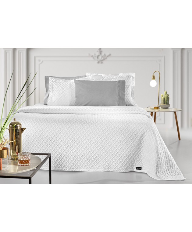 Κουβέρτα Bello White 245x260 Κουβέρτες Βαμβακερές Υπέρδιπλες