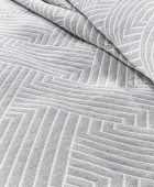 Κουβέρτα Lupo Grey - White 245x260 Κουβέρτες Βαμβακερές Υπέρδιπλες