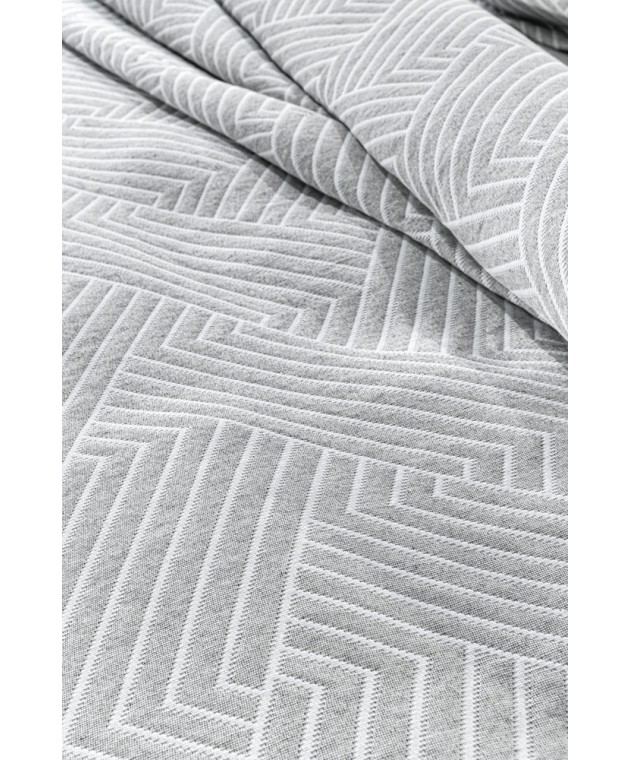 Κουβέρτα Lupo Grey - White 245x260 Κουβέρτες Βαμβακερές Υπέρδιπλες