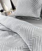 Κουβέρτα Lupo Grey - White 245x260 Κουβέρτες Βαμβακερές Υπέρδιπλες