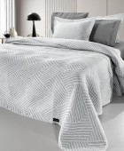 Κουβέρτα Lupo Grey - White 245x260 Κουβέρτες Βαμβακερές Υπέρδιπλες