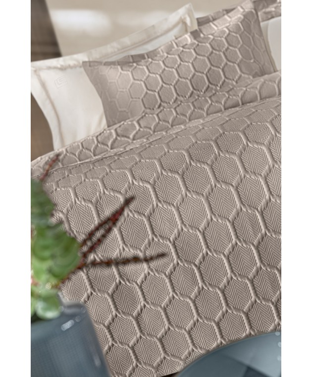 Σετ 3τμχ Κουβερλί Hive Taupe 250x240 Κουβερλί King Size