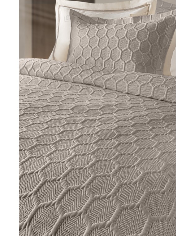Σετ 3τμχ Κουβερλί Hive Taupe 250x240 Κουβερλί King Size