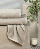 ΠΕΤΣΕΤΕΣ ΣΕΤ 3 ΤΕΜΑΧΙΩΝ HAUS LIGHT GREY Σετ πετσέτες Mπάνιου
