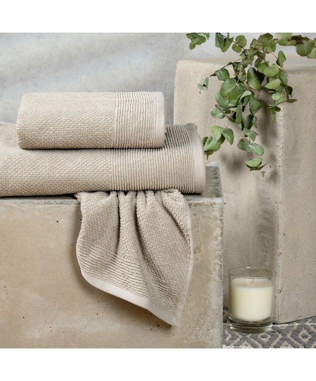 ΠΕΤΣΕΤΕΣ ΣΕΤ 3 ΤΕΜΑΧΙΩΝ HAUS LIGHT GREY Σετ πετσέτες Mπάνιου