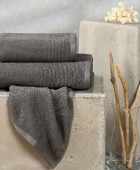ΠΕΤΣΕΤΕΣ ΣΕΤ 3 ΤΕΜΑΧΙΩΝ HAUS DARK GREY Σετ πετσέτες Mπάνιου