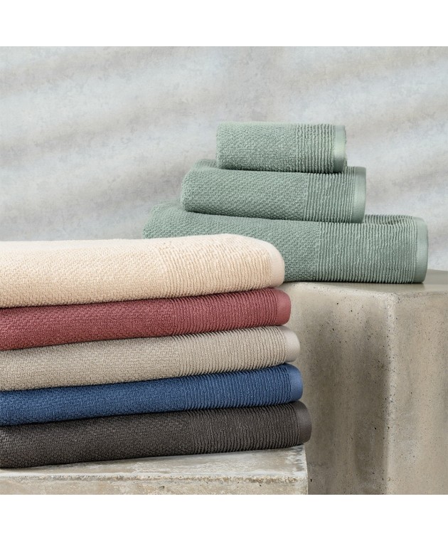 ΠΕΤΣΕΤΕΣ ΣΕΤ 3 ΤΕΜΑΧΙΩΝ HAUS DARK AQUA Σετ πετσέτες Mπάνιου