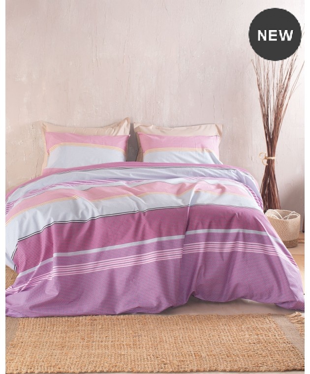 Σετ κουβερλί Υ/Δ (220Χ240) BOOST PINK, RYTHMOS HOME Κουβερλί Υπέρδιπλα