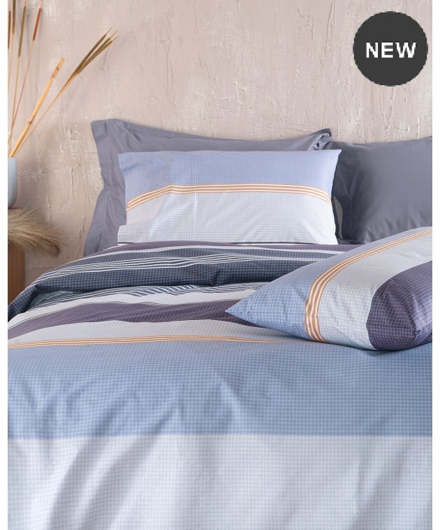 Ζεύγος μαξιλαροθήκες (50Χ70) BOOST BLUE, RYTHMOS HOME Μαξιλαροθήκες Εμπριμέ
