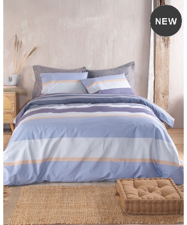 Ζεύγος μαξιλαροθήκες (50Χ70) BOOST BLUE, RYTHMOS HOME Μαξιλαροθήκες Εμπριμέ