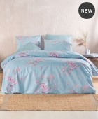 Σετ κουβερλί μονό (160Χ240) SPRINGTIME BLUE, RYTHMOS HOME Κουβερλί Μονά