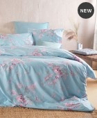 Σετ σεντόνια μονά με λάστιχο (105Χ205+25) SPRINGTIME BLUE, RYTHMOS HOME Σεντόνια Μονά