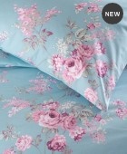 Σετ σεντόνια μονά με λάστιχο (105Χ205+25) SPRINGTIME BLUE, RYTHMOS HOME Σεντόνια Μονά