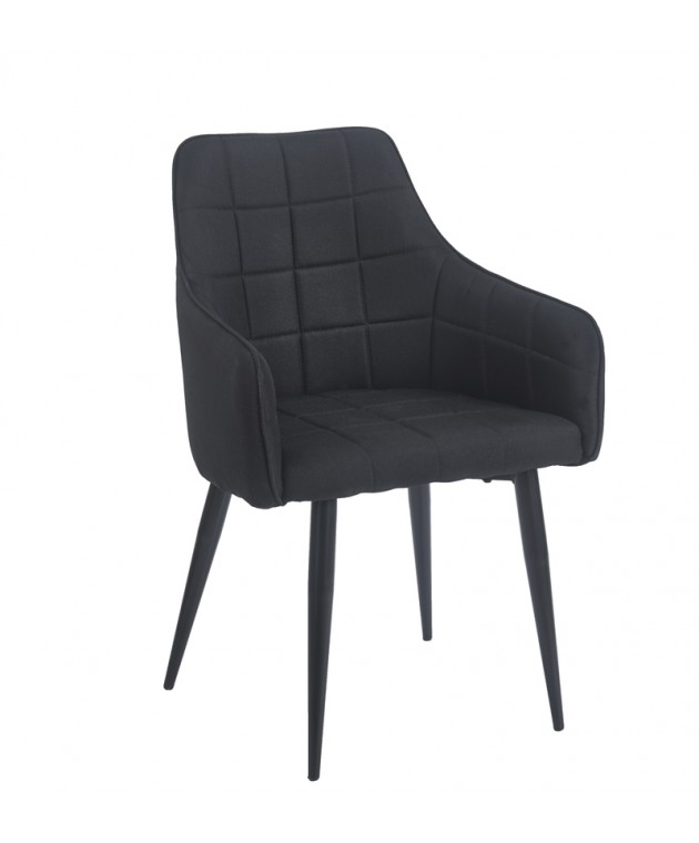 CAMERON BLACK ΥΦΑΣΜΑ ΠΟΛΥΘΡΟΝΑ ΜΕΤΑΛΛΙΚΗ 58X56X87εκ. Πολυθρόνες