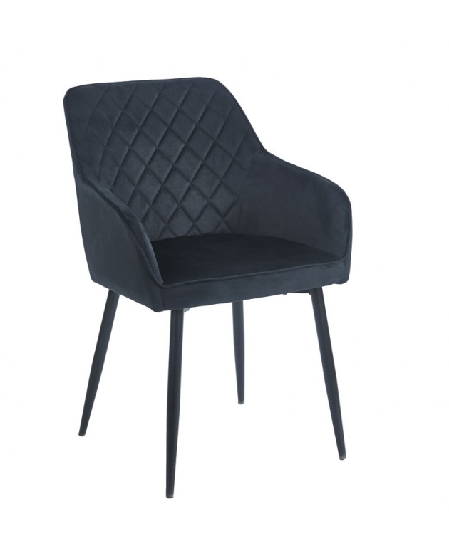 SIENA BLACK VELVET ΥΦΑΣΜΑ ΠΟΛΥΘΡΟΝΑ ΜΕΤΑΛΛΙΚΗ  54X58X82εκ.  Πολυθρόνες