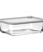 ESTIA ΦΑΓΗΤΟΔΟΧΕΙΟ COLORSEAL ΓΥΑΛΙΝΟ 1520ml 23.5x17.8x7.6cm ΜΕ ΚΑΠΑΚΙ ΣΙΛΙΚΟΝΗΣ ΓΚΡΙ Φαγητοδοχεία