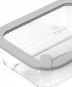ESTIA ΦΑΓΗΤΟΔΟΧΕΙΟ COLORSEAL ΓΥΑΛΙΝΟ 1520ml 23.5x17.8x7.6cm ΜΕ ΚΑΠΑΚΙ ΣΙΛΙΚΟΝΗΣ ΓΚΡΙ Φαγητοδοχεία