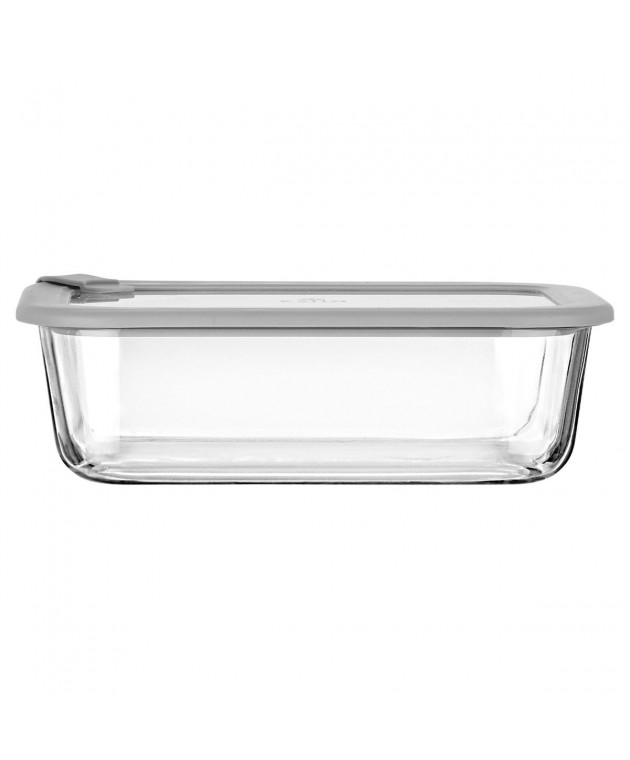 ESTIA ΦΑΓΗΤΟΔΟΧΕΙΟ COLORSEAL ΓΥΑΛΙΝΟ 1520ml 23.5x17.8x7.6cm ΜΕ ΚΑΠΑΚΙ ΣΙΛΙΚΟΝΗΣ ΓΚΡΙ Φαγητοδοχεία