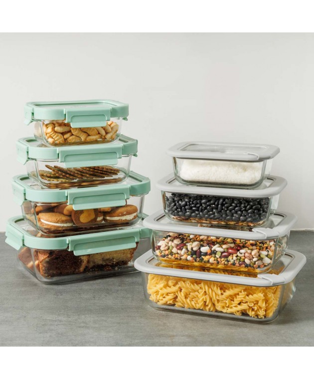 ESTIA ΦΑΓΗΤΟΔΟΧΕΙΟ COLORSEAL ΓΥΑΛΙΝΟ 370ml 16.3x12.3x6.2cm ΜΕ ΚΑΠΑΚΙ ΣΙΛΙΚΟΝΗΣ ΓΚΡΙ Φαγητοδοχεία