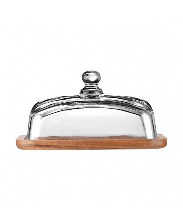ESTIA ΒΑΣΗ ΤΥΡΙΩΝ ALLURE ΜΕ ΓΥΑΛΙΝΟ ΚΑΠΑΚΙ 18.5x12.8x10cm Βάσεις κοπής