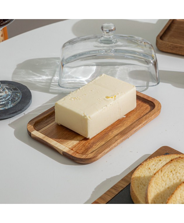 ESTIA ΒΑΣΗ ΤΥΡΙΩΝ ALLURE ΜΕ ΓΥΑΛΙΝΟ ΚΑΠΑΚΙ 18.5x12.8x10cm Βάσεις κοπής