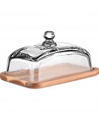 ESTIA ΒΑΣΗ ΤΥΡΙΩΝ ALLURE ΜΕ ΓΥΑΛΙΝΟ ΚΑΠΑΚΙ 18.5x12.8x10cm Βάσεις κοπής