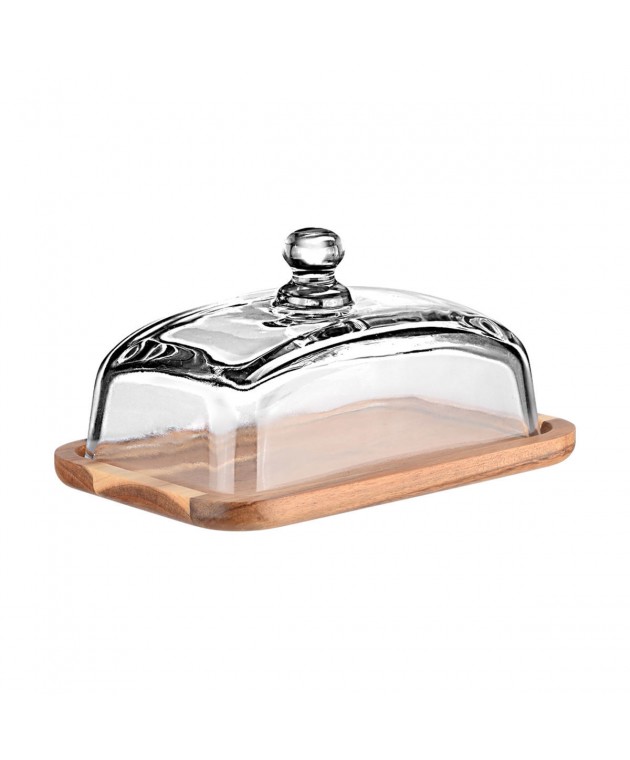 ESTIA ΒΑΣΗ ΤΥΡΙΩΝ ALLURE ΜΕ ΓΥΑΛΙΝΟ ΚΑΠΑΚΙ 18.5x12.8x10cm Βάσεις κοπής