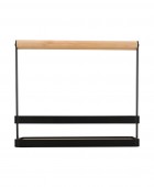 ESTIA ΘΗΚΗ ΟΡΓΑΝΩΣΗΣ BAMBOO ESSENTIALS ΜΕ ΧΕΡΟΥΛΙ 24x10.5x21.3cm ΜΕΤΑΛΛΙΚΗ ΜΑΥΡΗ Κουτιά/Καλάθια Οργάνωσης