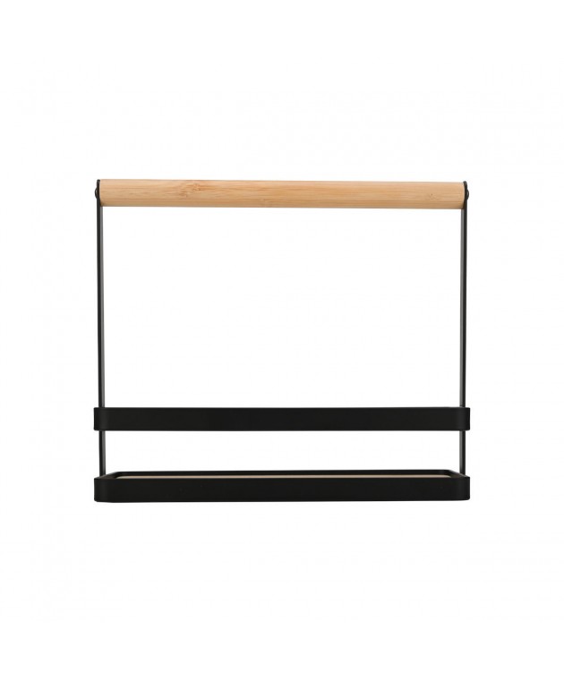 ESTIA ΘΗΚΗ ΟΡΓΑΝΩΣΗΣ BAMBOO ESSENTIALS ΜΕ ΧΕΡΟΥΛΙ 24x10.5x21.3cm ΜΕΤΑΛΛΙΚΗ ΜΑΥΡΗ Κουτιά/Καλάθια Οργάνωσης