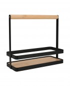 ESTIA ΘΗΚΗ ΟΡΓΑΝΩΣΗΣ BAMBOO ESSENTIALS ΜΕ ΧΕΡΟΥΛΙ 24x10.5x21.3cm ΜΕΤΑΛΛΙΚΗ ΜΑΥΡΗ Κουτιά/Καλάθια Οργάνωσης