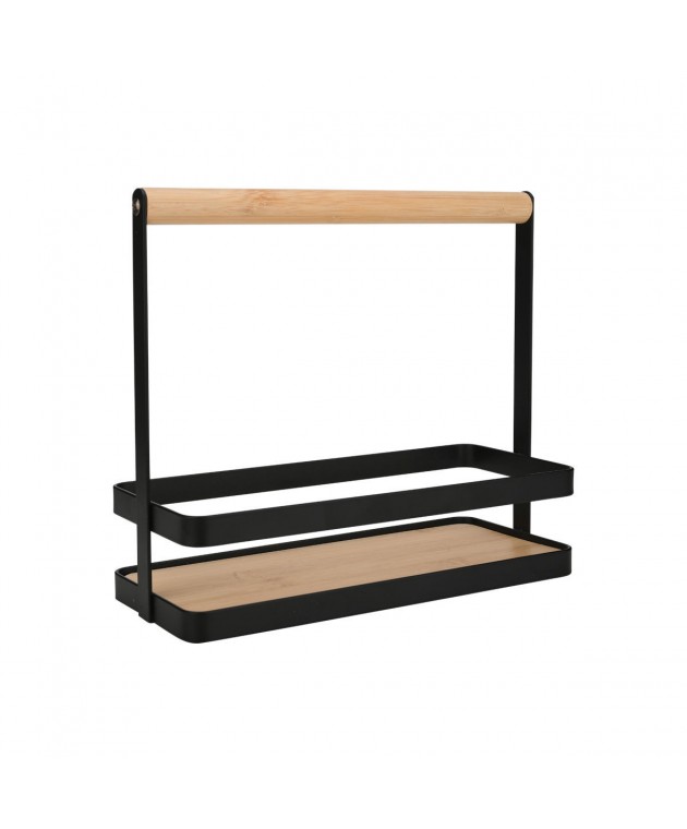 ESTIA ΘΗΚΗ ΟΡΓΑΝΩΣΗΣ BAMBOO ESSENTIALS ΜΕ ΧΕΡΟΥΛΙ 24x10.5x21.3cm ΜΕΤΑΛΛΙΚΗ ΜΑΥΡΗ Κουτιά/Καλάθια Οργάνωσης