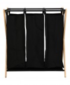 ESTIA ΚΑΛΑΘΙ ΑΠΛΥΤΩΝ BAMBOO ESSENTIALS 102lt 3 ΘΕΣΕΩΝ 68x40x76cm ΜΑΥΡΟ Καλάθια Απλύτων