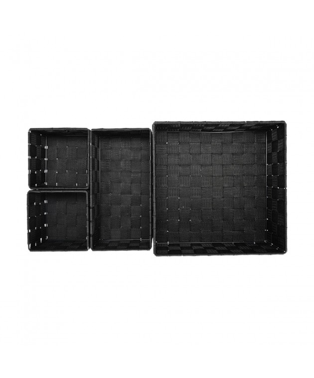 ESTIA ΚΑΛΑΘΙΑ ΟΡΓΑΝΩΣΗΣ WOVEN ΣΕΤ 4 ΤΕΜ. 28x28x10cm - 26x13x9cm - 13x13x9cm ΜΑΥΡΑ Κουτιά/Καλάθια Οργάνωσης