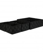 ESTIA ΚΑΛΑΘΙΑ ΟΡΓΑΝΩΣΗΣ WOVEN ΣΕΤ 4 ΤΕΜ. 28x28x10cm - 26x13x9cm - 13x13x9cm ΜΑΥΡΑ Κουτιά/Καλάθια Οργάνωσης