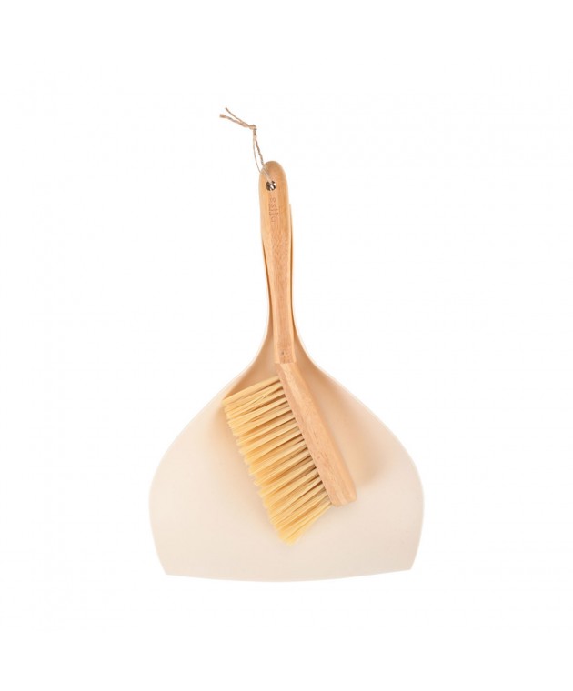 ESTIA ΣΚΟΥΠΑ ΜΕ ΦΑΡΑΣΙ ΧΕΙΡΟΣ BAMBOO ESSENTIALS IVORY 36x23x8cm Αξεσουάρ  Καθαρισμού