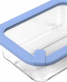 ESTIA ΦΑΓΗΤΟΔΟΧΕΙΟ COLORSEAL ΓΥΑΛΙΝΟ 1050ml 21.6x16.5x7.4cm ΜΕ ΚΑΠΑΚΙ ΣΙΛΙΚΟΝΗΣ ΜΠΛΕ Φαγητοδοχεία