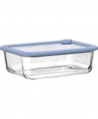 ESTIA ΦΑΓΗΤΟΔΟΧΕΙΟ COLORSEAL ΓΥΑΛΙΝΟ 1050ml 21.6x16.5x7.4cm ΜΕ ΚΑΠΑΚΙ ΣΙΛΙΚΟΝΗΣ ΜΠΛΕ Φαγητοδοχεία